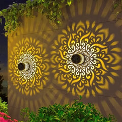 2Pcs Solar Wall Lights IP65 Metal Outdoor Wall Theme Fence Lights Garden Backyard Decoration Outdoor Decor Front Door Lantern