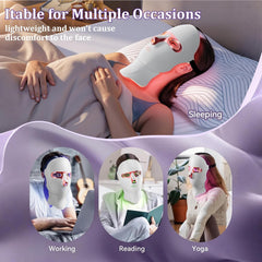 LED Face Mask Light Therapy for Face and Neck 270 + 90 LED Beads 7 Color Light Therapy Mask Red Light Therapy Face Mask for Skin Rejuvenation Anti-Aging Wrinkles Tightening Facial Skin Care Device