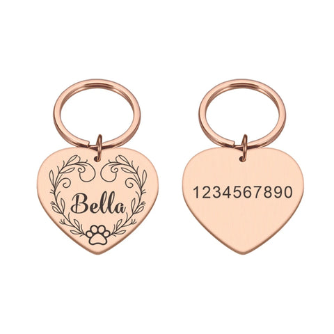 1 Pc Nice Dog Paw Prints and Vine Customized Text Cat Dog ID Tag Name with Cute Symbols Customized Pet Print Medal