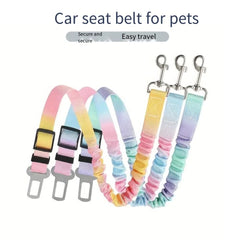 Adjustable Dog Car Seat Belt - Elastic Nylon Safety Harness for Secure Travel