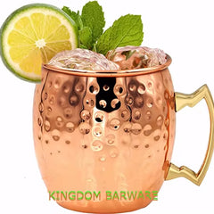 Hammered Copper Plated Stainless Steel Moscow Mule Mug Drum-Type Beer Cup Coffe Cup Water Glass Drinkware