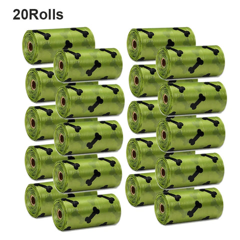 New 300PCS/20 Rolls Pet Biodegradable Trash Bag Dog Poop Bags Scented Poo Bag Degradable Cat Waste Bags Dog Poop Dispenser Gifts