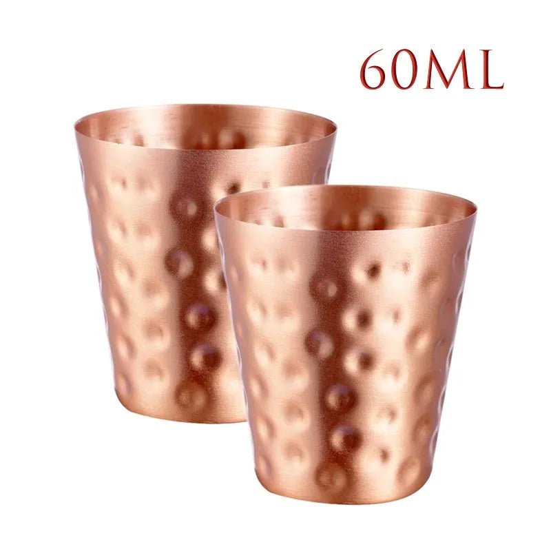 New 100% Copper Cups Pure Solid Moscow Mule PURE Copper Mugs-Shaped 2Oz Cocktail Cups Beer Cup Milk Mug Drinkware