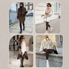 High Waisted Translucent Thermal Footed Tights Basic Warm Pantyhose Fleece-Lined Stockings Sexy Winter Leggings Women Daily Wear