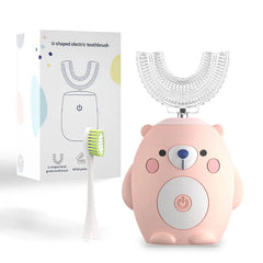 Kids Electric U-Shaped Toothbrsh - Cat Cartoon Sonic Atomatic Toothbrsh, 4-Head Fll Moth 6-Speed Cleaning Mode, Sitable for 2-15 Years Old Rechargeable Electronic Toothbrushes