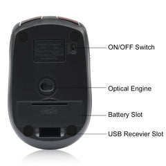 Computer Wireless Optical Mouse Fast Speed 6 Buttons Gaming Mice 800/1200/1600DPI Desktop PC Portable Matte Black