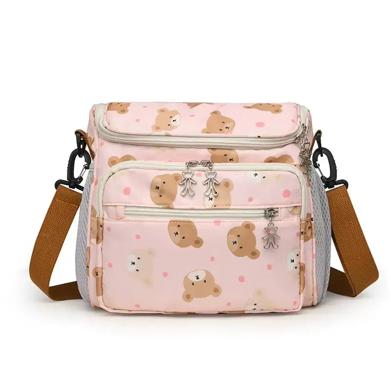 A Single Shoulder Crossbody Parent Bag, Casual Mother and Baby Bag with Multiple Pockets and Large Capacity for Milk Bottles and Diapers Diaperbag Travel Boys