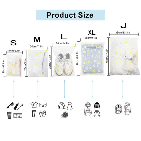 10 Pack Travel Storage Bags for Clothes, Clear Reusable Bags Plastic Ziplock Bags Luggage Organizer Pouch for Clothes Towels