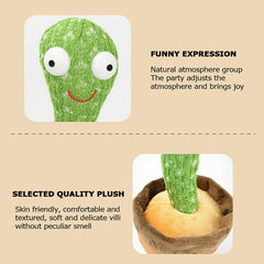 Dancing Talking Singing Shaking Cactus Kids Gift Plush Doll USB Charging Toy