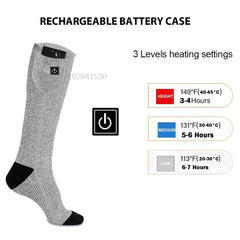 Heating Socks with Battery Box Anti-Cold Men Women Thermal Heated Foot Warmer Outdoor Camping Ski Sports Winter