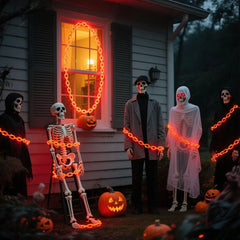2M/3M Halloween LED Plastic Chain Lights – Spooky Hanging Chains with 8 Lighting Modes for Indoor & Outdoor Decorations