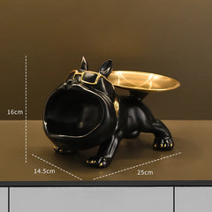 Resin Dog Statue Bulldog Statue Storage Tray Animal Decoration Resin Craft Art Sculpture Statue Dog Sculpture Home Decoration