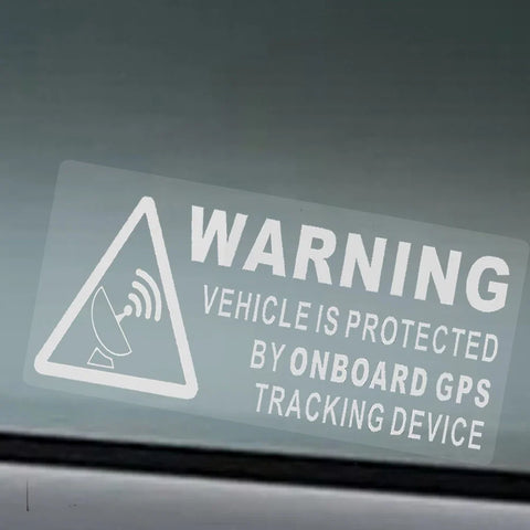 4X WARNING on Board GPS Tracking Device Vehicle Sign Sticker Protected by Car Van Boat Taxi Safety Alarm Dash Decal