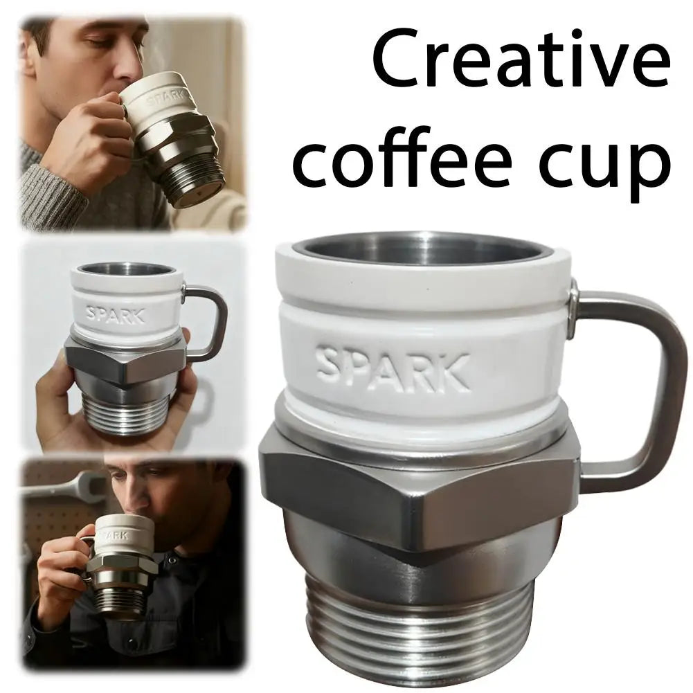 Spark Plug Coffee Mug Industrial Coffee Cup Mechanics & Gearheads Automotive Themed Coffee Mug Engine Design