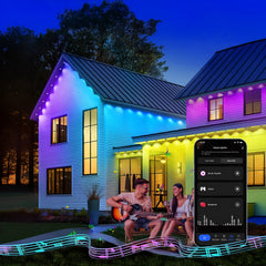 Permanent Outdoor Lights Smart RGBIC LED Eaves Lights with App/Remote Control Full House Flashing Lighting Christmas Decor