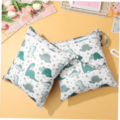 2Pcs Cartoon Zippered Wet Bags Reusable Storage Pouches Diaper Bag Organizer for Swimmers Daycare Parents