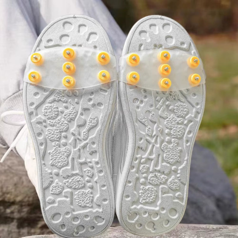 Transparent Ice Cleats Snow Grips 5/7 Teeth Studs Invisible Traction Crampons anti Slip Spikes for Winter Walking Hiking Boots