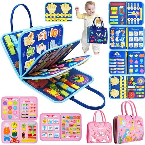 Busy Board Montessori Toys for Toddler Busy Book Sensory Preshool Early Education Learning Fine Motor Skills Toys for Children