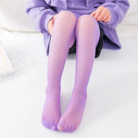 Pantyhose Diamond Tights Stockings Kids Tights Summer Kids Fishnet Tights Top Girls Sequin Children Mesh Fishnet Net Pattern