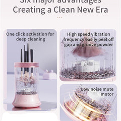 Upgrade Electric Makeup Brush Cleaner Machine – Makeup Brush Clean and Dry Makeup Brushes Tools,Sponges Automatically-Make up Dryer,Washer Holder Combined(Pink)-Perfect for Home & Professional Use