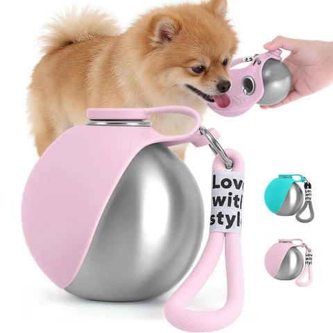 Portable Dog Water Bottle with Bowl, Leak-Proof Pet Travel Hydration Container, Lightweight Outdoor Drinking Cup for Walking and Hiking