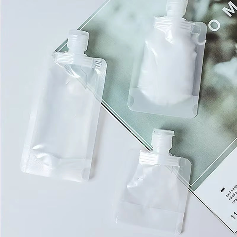 New 5Pcs 30Ml/50Ml/100Ml Refillable Travel Boats Empty Cosmetic Container Travel Bottles Liquid Cosmetic Storage Pouches FZP02