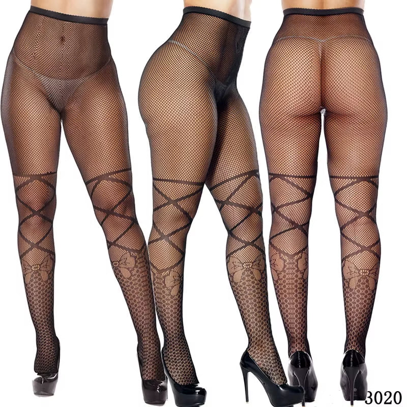 DOIAESKV 3XL plus Fishnet Tights Women Sexy Erotic Lingerie Pantyhose Sex Body Stockings Large Size Tights Sexy Women Pantyhose