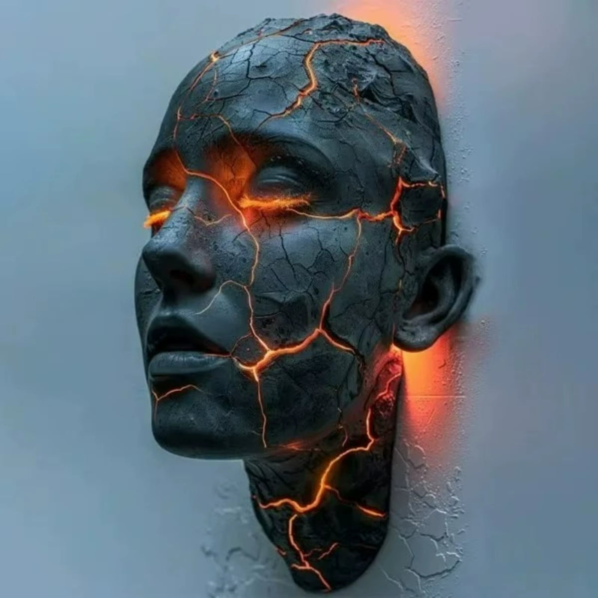 Cracked Soul Wall Lights Shattered Soul Wall Lamps Creative Figurine Luminous Resin Ornaments Sculpture Home Decorations