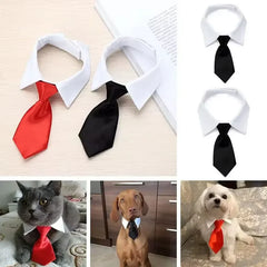 Pet Dog Cat Formal Necktie Tuxedo Bow Tie Black and Red Collar for Dog & Cat Pet Accessories for Wedding Holiday and Party Gift