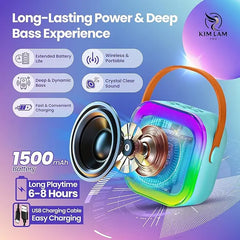 KINGLUCKY Mini Karaoke Machine with 2 Wireless Microphones Bluetooth 5.3 Speaker LED Nightlight IPX4 Water Resistant Portable DVD Player for Halloween Birthday Gifts