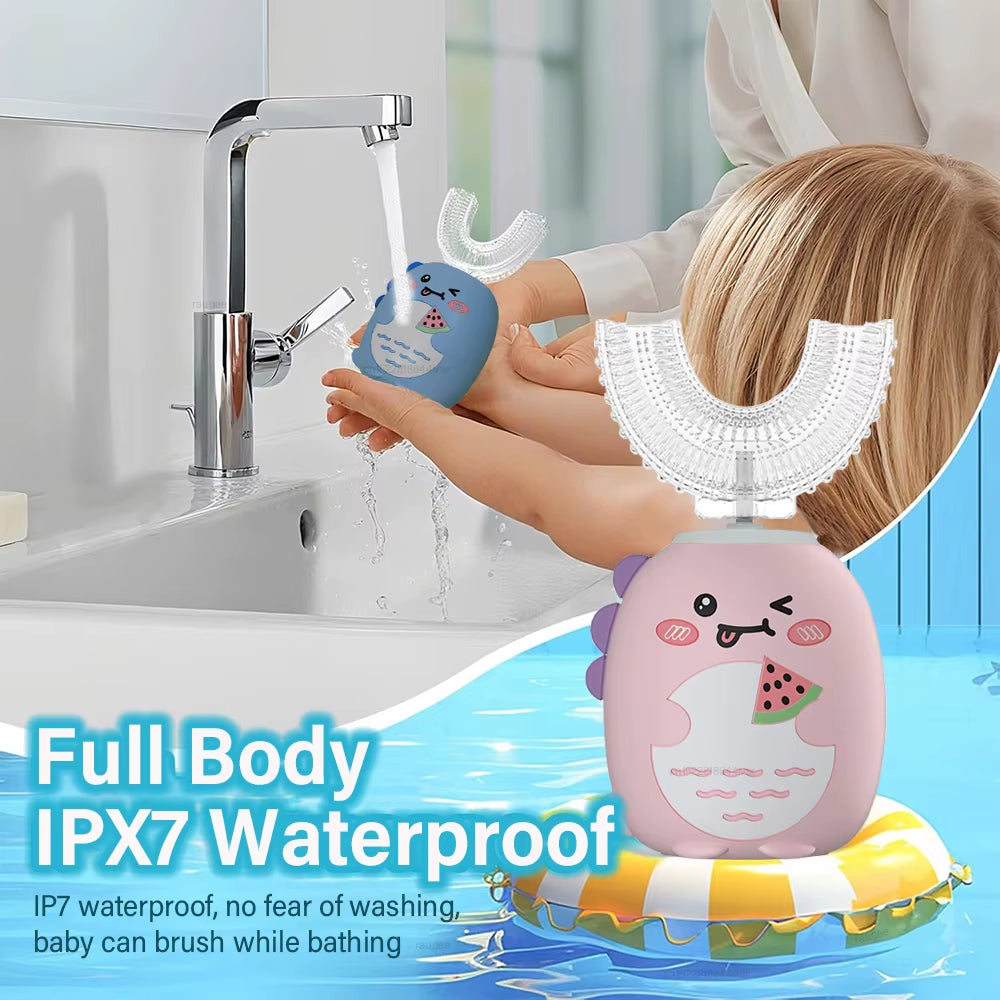 Electric Toothbrush for Children U Shaped Electric Child Toothbrush USB Rechargeable Cartoon Kids Children'S Electric Toothbrush