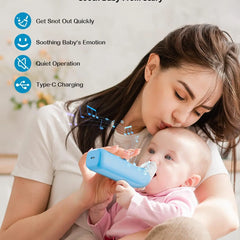 Nasal Aspirator for Baby, Electric Baby Nose Suction with 5 Adjustable Levels Suction, USB-C Rechargeable Mucus Cleaner with Lights and Music, Baby Nasal Aspirator for Toddler with 3 Silicone Tip