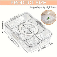 New Style Veggie Tray with Lid Handle Divided Serving Tray Snack Spinner Portable Snackle Box for Candy Fruits Nuts Clear Fridge