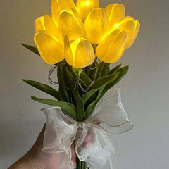 5/10Pcs LED Tulips Bouquet Night Light for Home Garden Artificial Flowers PU Tulip Fake Flower Decoration Wedding Birthday Gift