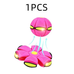 Dog Toys Flying UFO Morph Ball Outdoor Interactive Training Pet Toys Fun Throwing Bouncy Balls Decompression Dog Accessories