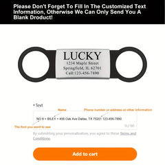 Customized Stainless Steel Engraved Nameplate for Pet Identification Cat and Dog ID Tag Installed on Collar with Name and Phone