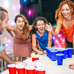 Beer Pong Game Toy Set with 12Pcs Beer Mugs & 8Pcs 40+ Ping Pong Balls, Outdoor Gathering Party Drinking Supplies,Christmas