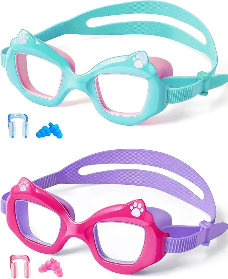 **Marisun Kids Swim Goggles (2-Pack) – Anti-Fog, UV Protection, Wide View Swimming Goggles for Boys & Girls Ages 3–15+, Shatter-Resistant Lenses for Pool, Beach & Outdoor Swimming**