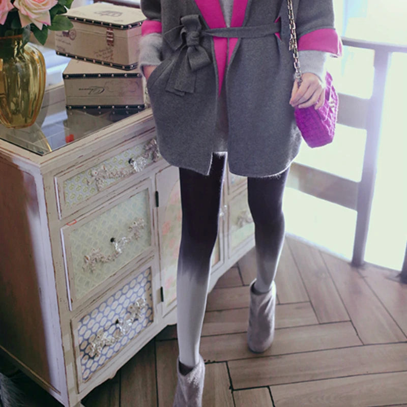 Harajuku Women'S 120D Velvet Tights Candy Color Gradient Opaque Seamless Stockings Tight Pantyhose Female Pantys Medias