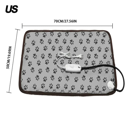 1PCS Dog and Cat Electric Blanket Heating Pad Pet Mattress Waterproof Anti-Bite Adjustable Temperature Chair Cushion