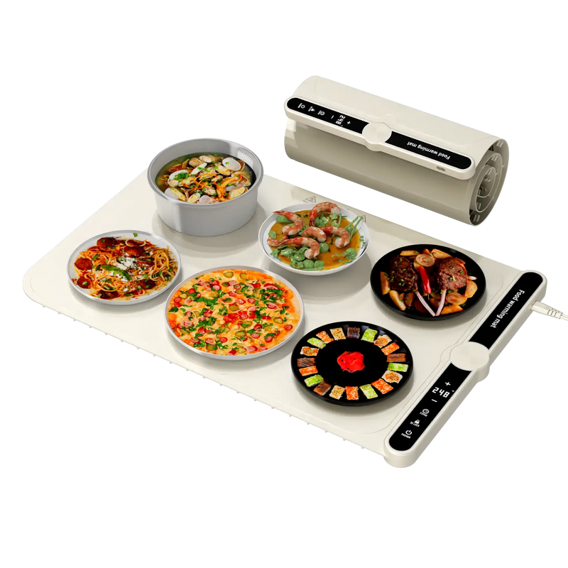 Upgrated Food Warming Mat,Foldable Electric Warming Tray, Adjustable Max Temperature 212°F,Warming Tray for Buffets Party ,Full Surface Heating for Tableware and Coasters,Premium Silicone Nano-Material,Thanksgiving,Christmas Adjustable Electric