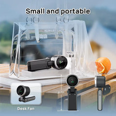 2026 New 3-In-1 Portable Neck & Handheld Fan, 5 Wind Speeds Digital Display, USB Rechargeable Personal Cooling Fan for Summer Outdoor, Travel, Commute, the Battery Has a Large Capacity and Long Endurance