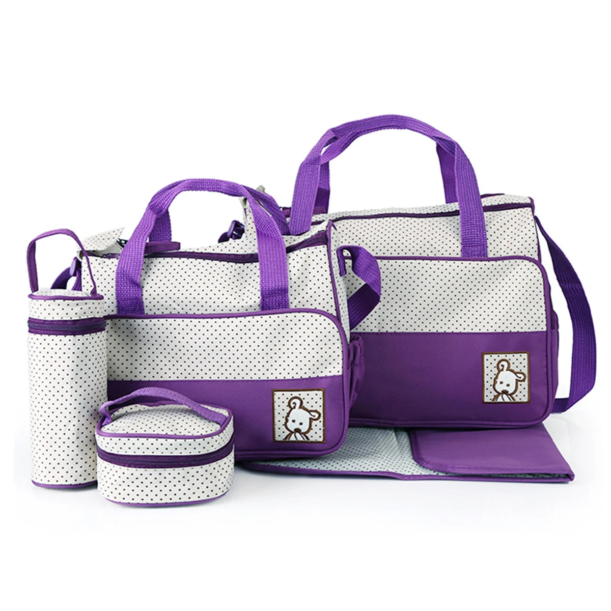 Parent Child Travel Mommy Bag Fashion Crossbody Bag Home Multifunctional Large Capacity Handbag Five Piece Diaper Bag Set
