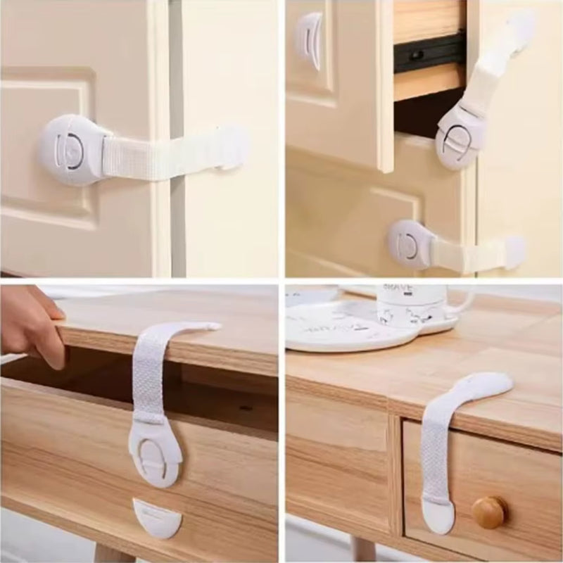 10PCS Baby Security Protection Child Safety Cabinet Lock Cabinet Cupboard Baby Safety Locks Fridge Durable Drawer Locks