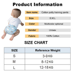 Baby Cotton Potty Training Pants Toddler Reusable Diapers Panties Ecological Washable 6 Layer Waterproof Cloth Nappies Underwear