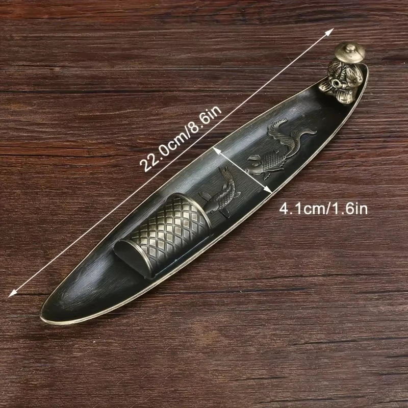Creative Incense Holder Boat Fishing Men Insence Burner Sandalwood Incense Sticks Burners Aromatherapy Ornament Tea Room Decor