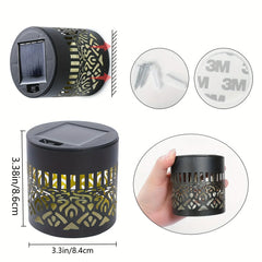 2Pcs Solar Wall Lights IP65 Metal Outdoor Wall Theme Fence Lights Garden Backyard Decoration Outdoor Decor Front Door Lantern