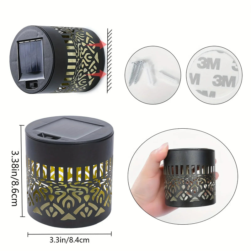 2Pcs Solar Wall Lights IP65 Metal Outdoor Wall Theme Fence Lights Garden Backyard Decoration Outdoor Decor Front Door Lantern
