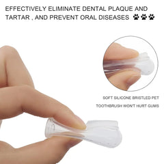 Dog Finger Toothbrush Set, 5 Counts/Set Finger Toothbrush with Silicone Bristles & 16 round Particles, Pet Oral Care Tool for All Pets