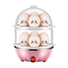Double Layer Egg Cooker 14 Egg Capacity Hard Boiled Egg Cooker Anti-Dry Electric Egg Boiler with 40Ml Measuring Cup Steam